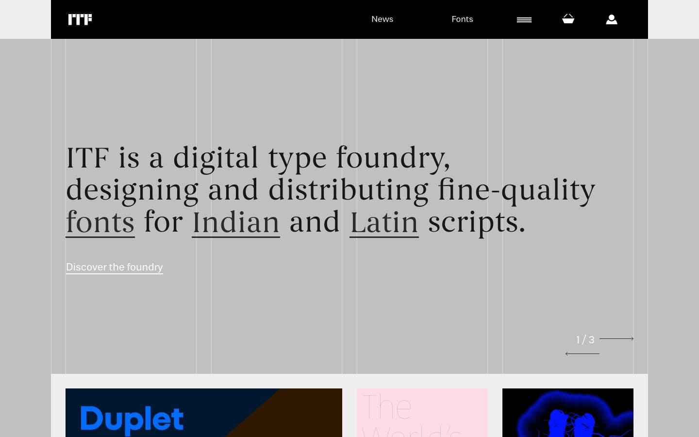 Indian Type Foundry website screenshot