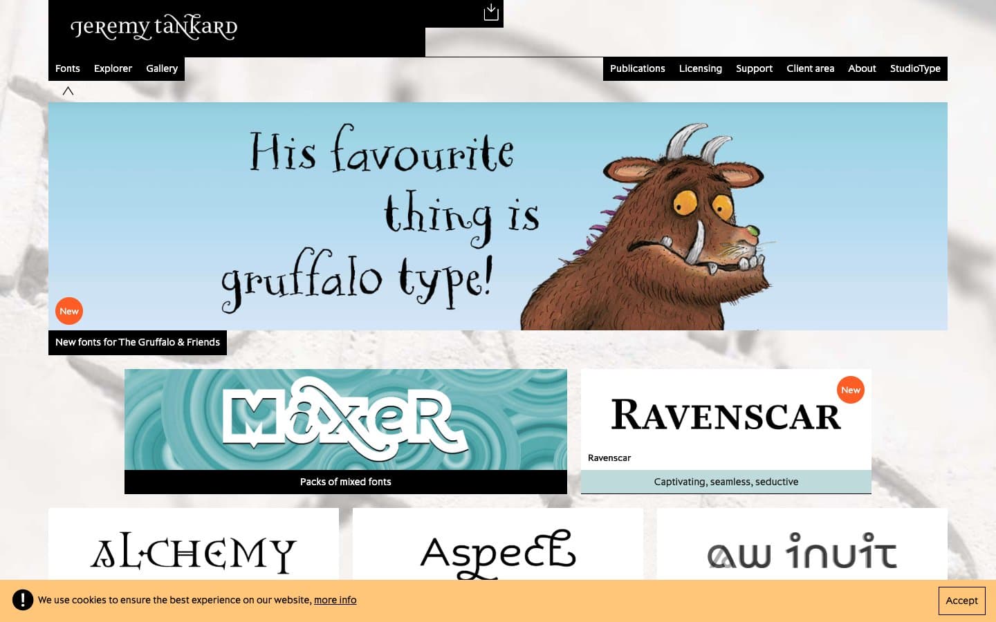 Jeremy Tankard Typography website screenshot