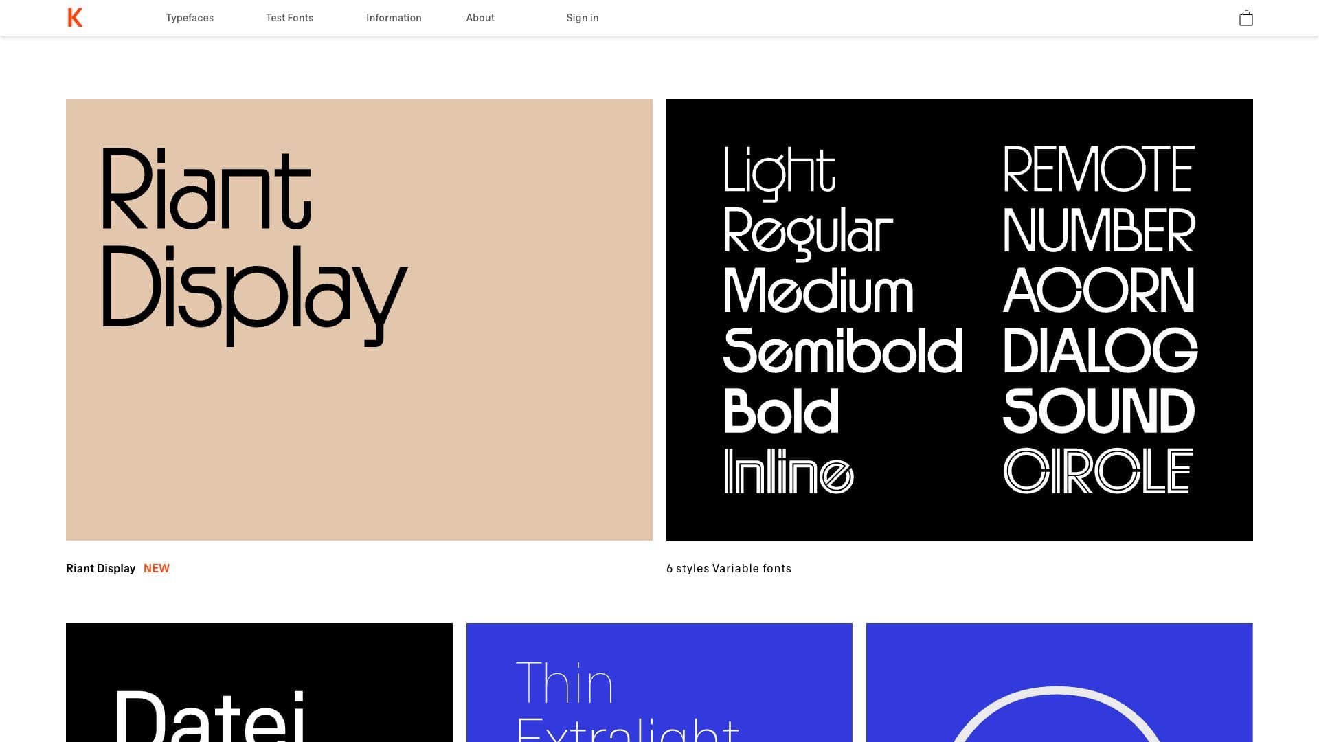 Kontour Type website screenshot