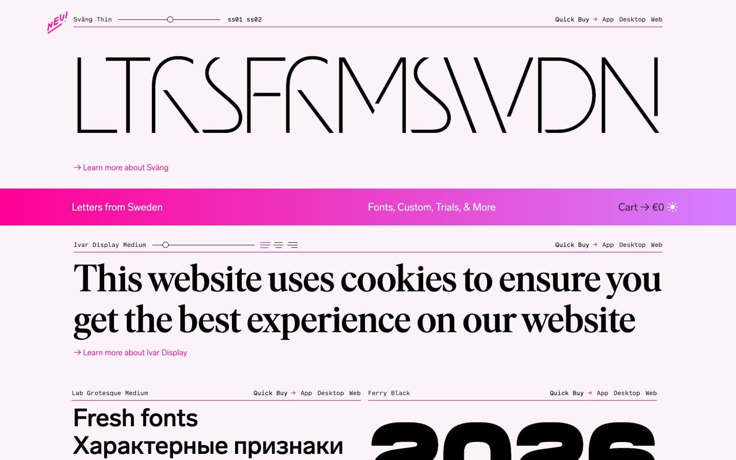 Letters from Sweden website screenshot