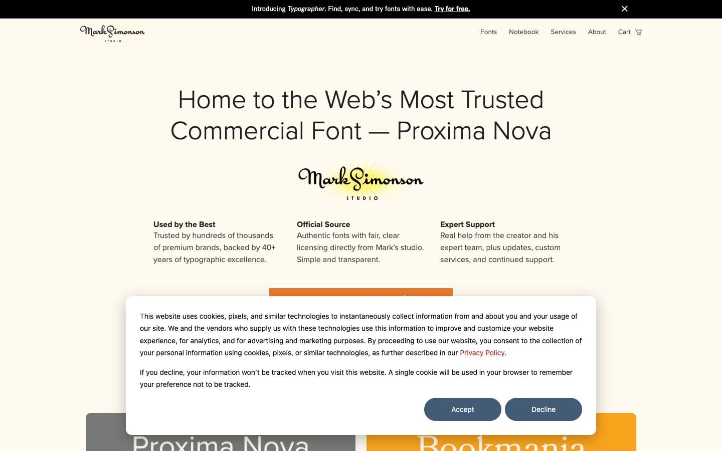 Mark Simonson Studio website screenshot