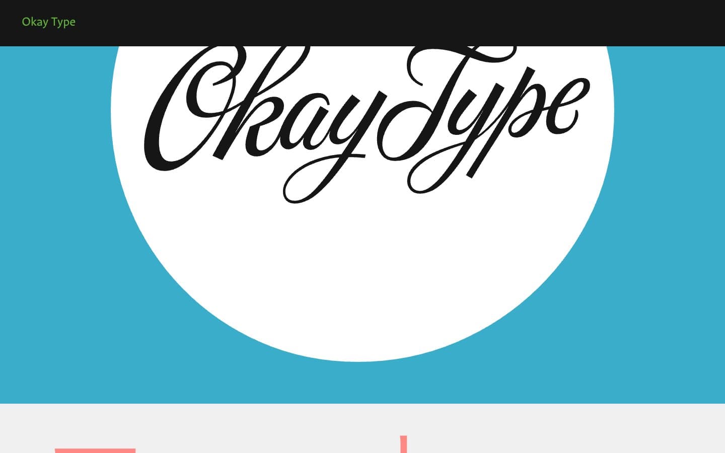 Okay Type website screenshot