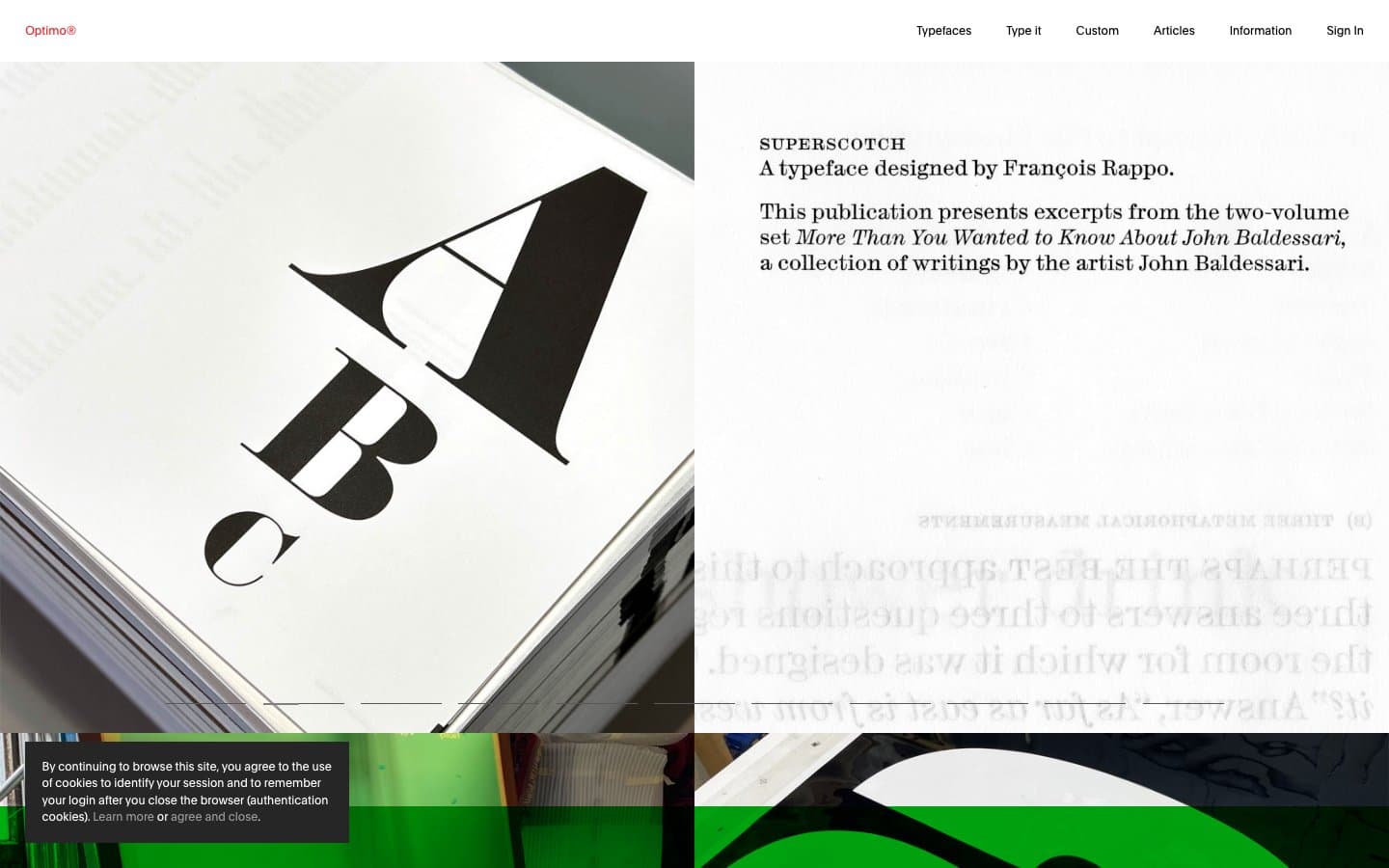Optimo Type Foundry website screenshot
